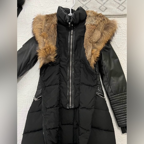 RUDSAK jacket with leather sleeves and fur - Xs - Picture 4 of 7